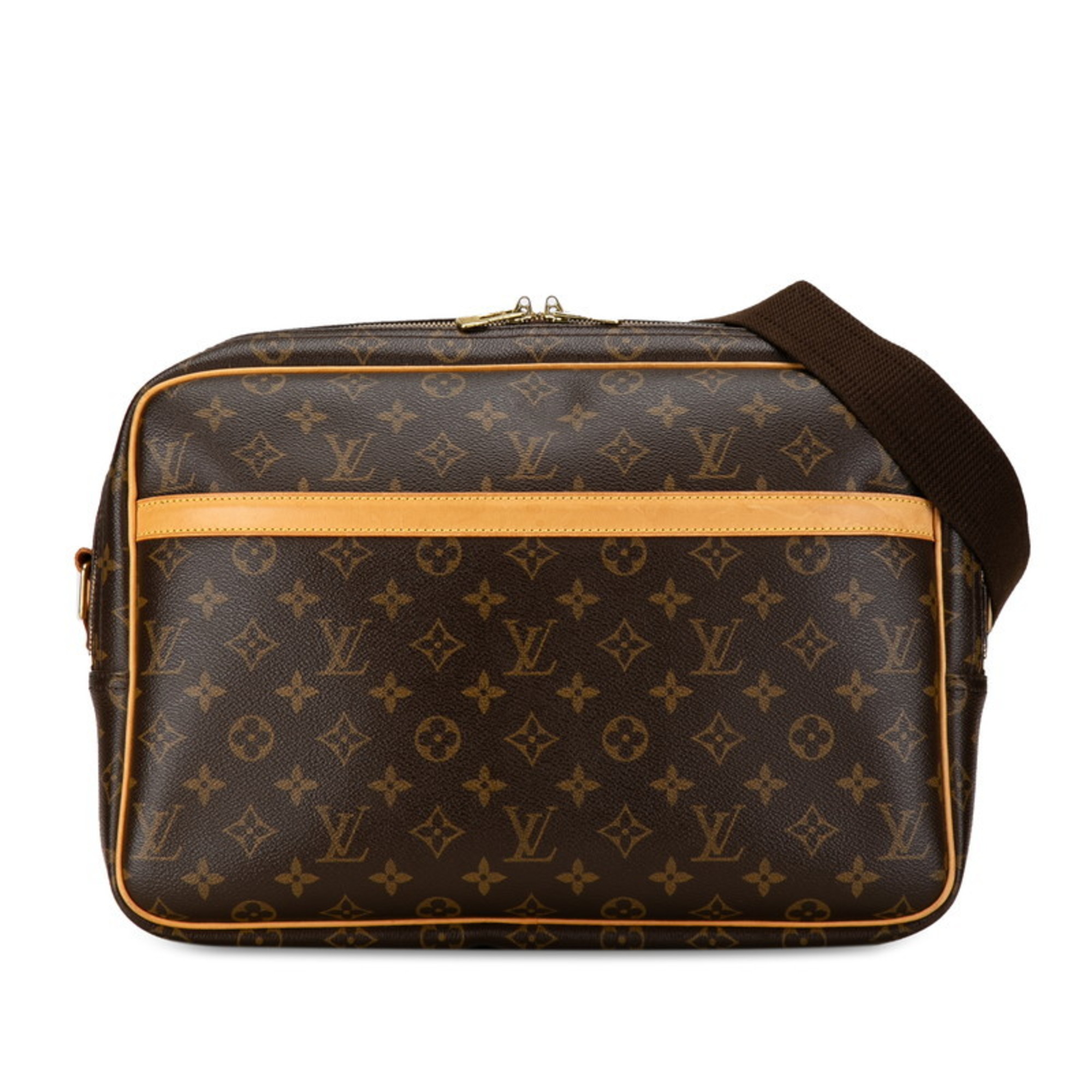 Louis Vuitton Monogram Reporter GM Shoulder Bag M45252 Brown PVC Leather Women's LOUIS VUITTON