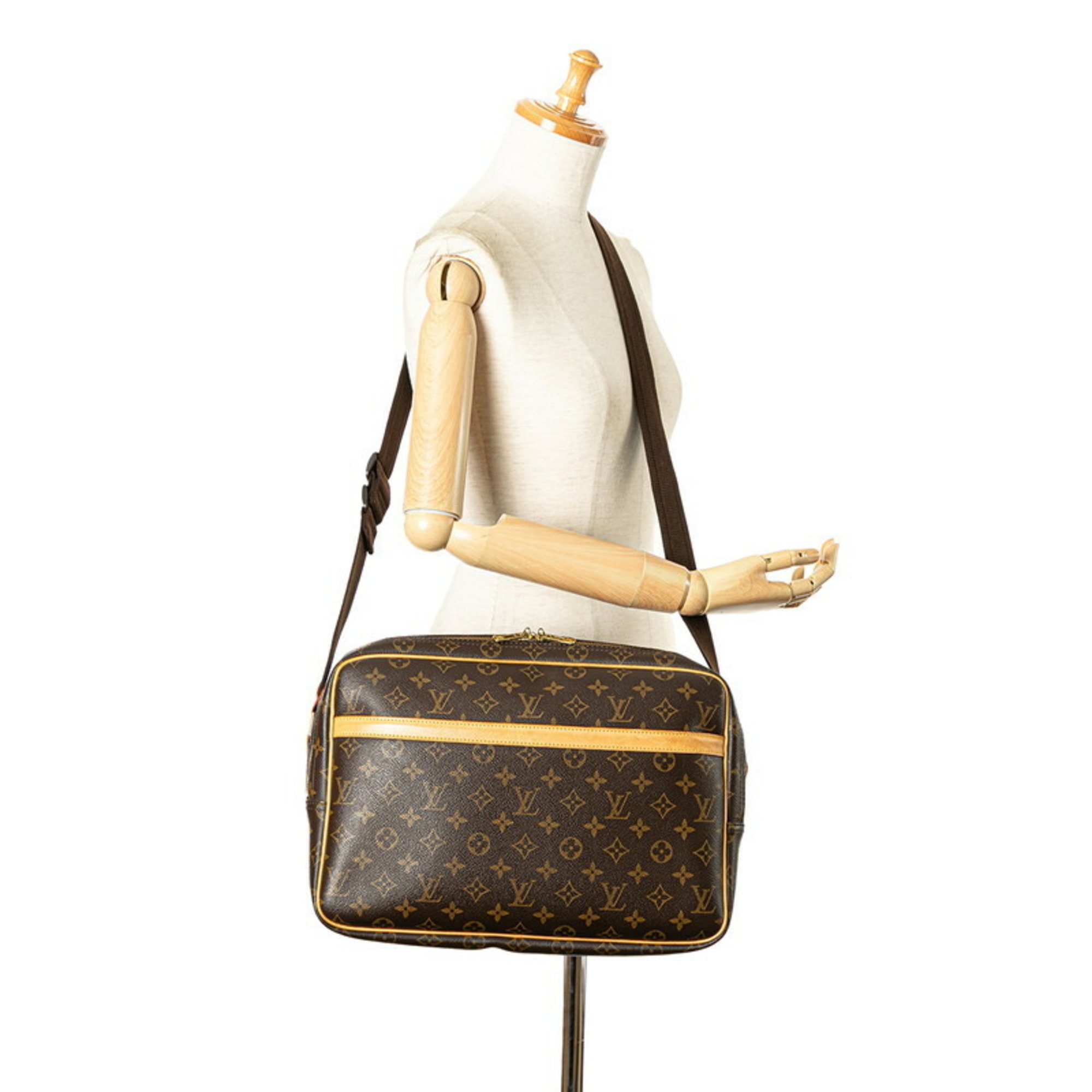 Louis Vuitton Monogram Reporter GM Shoulder Bag M45252 Brown PVC Leather Women's LOUIS VUITTON