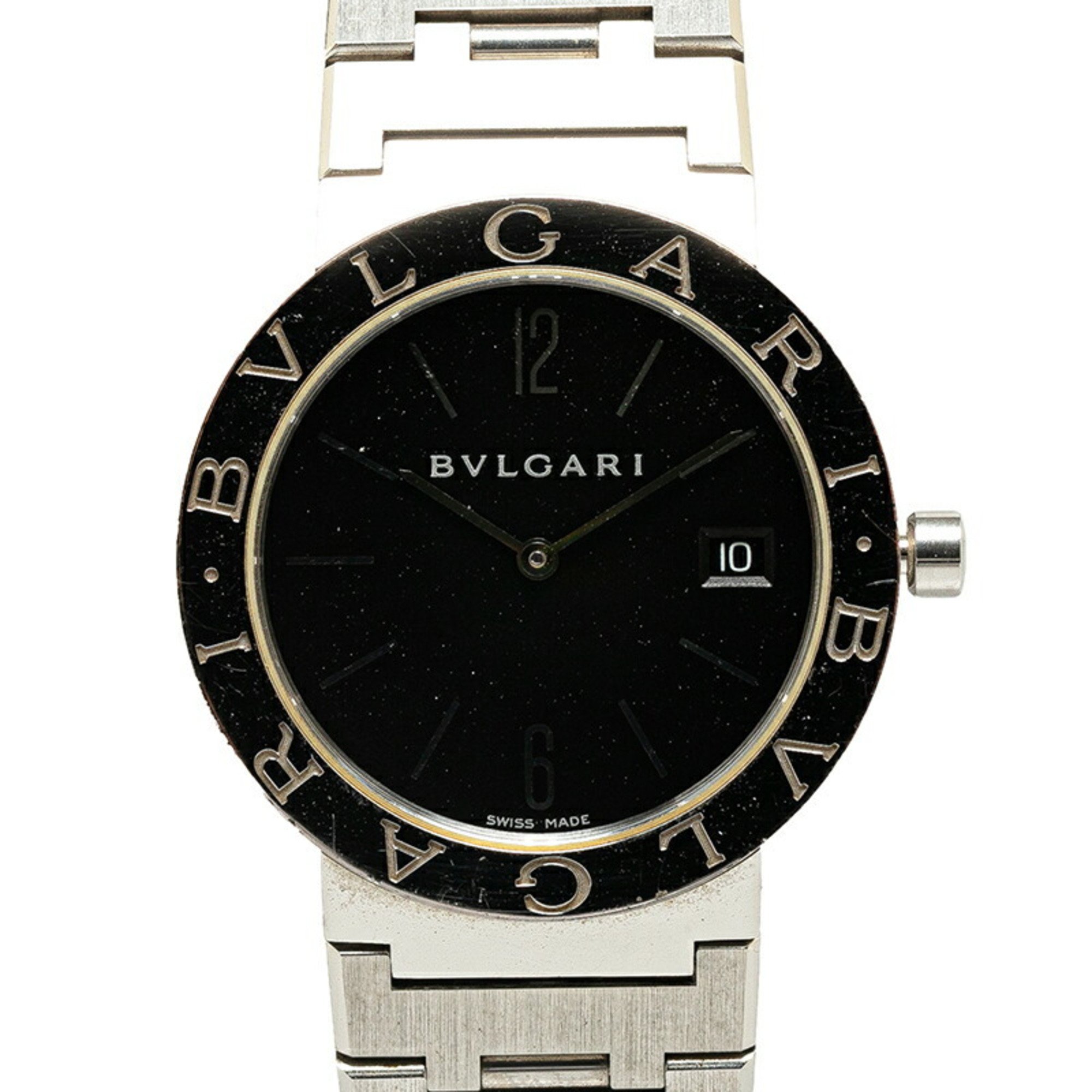 BVLGARI Watch BB33SS Quartz Black Dial Stainless Steel Men's