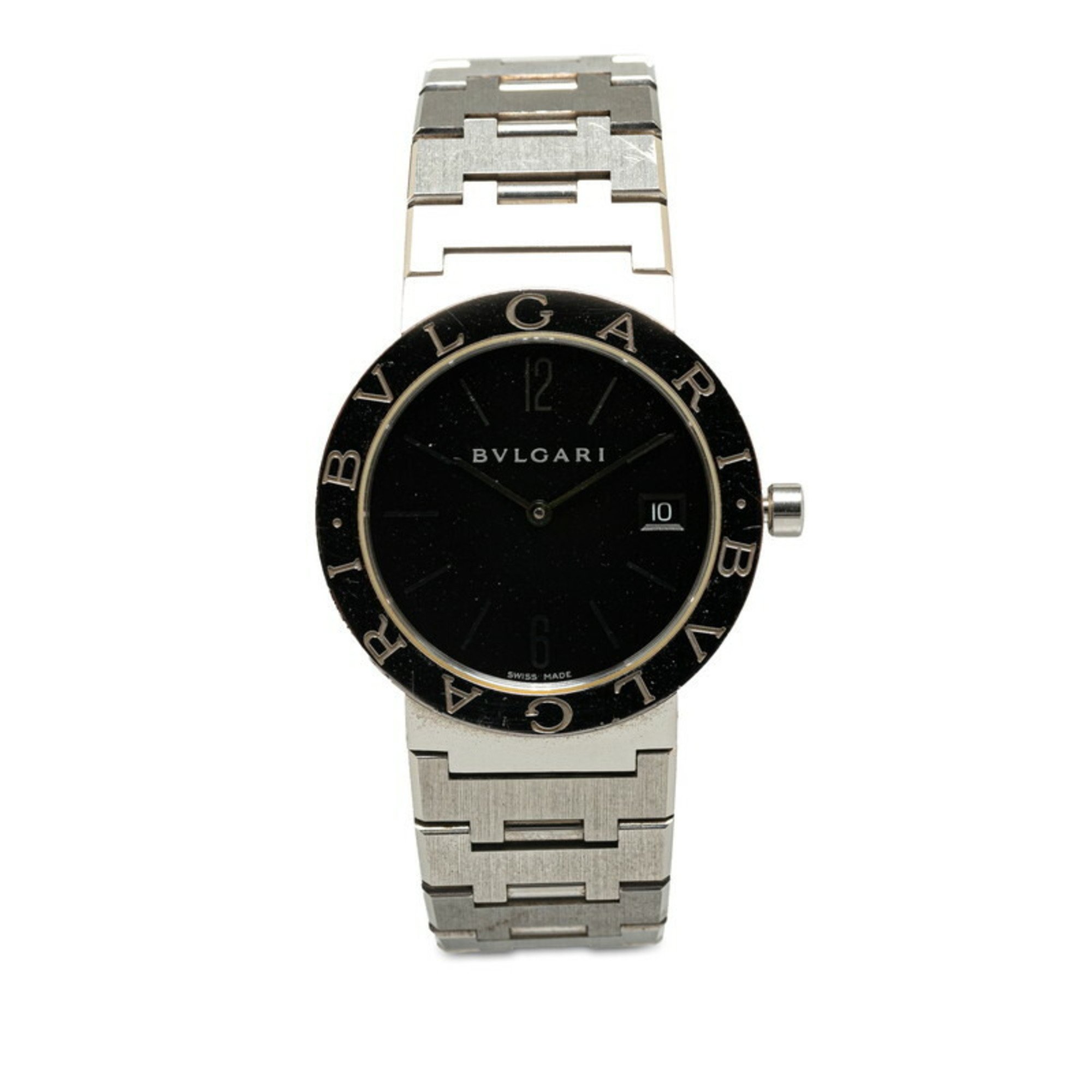 BVLGARI Watch BB33SS Quartz Black Dial Stainless Steel Men's