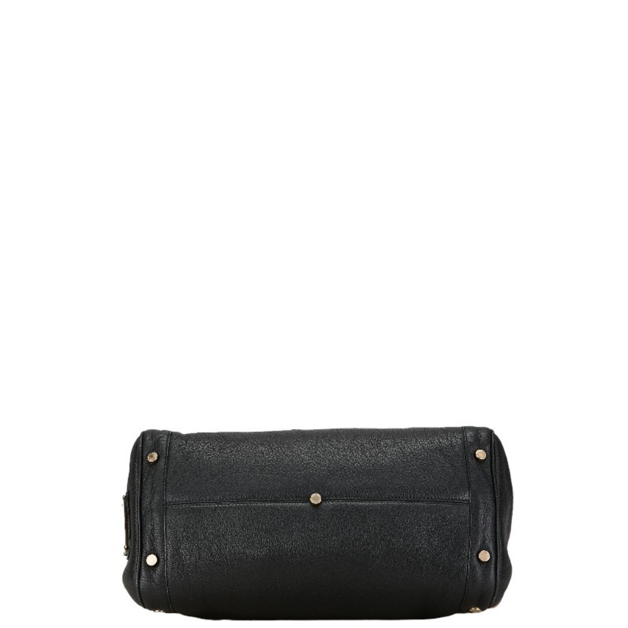 BVLGARI Plate Bag Black Leather Women's