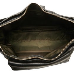 BVLGARI Plate Bag Black Leather Women's