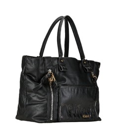 Chloé Chloe Eclipse Tote Bag Handbag Black Leather Women's