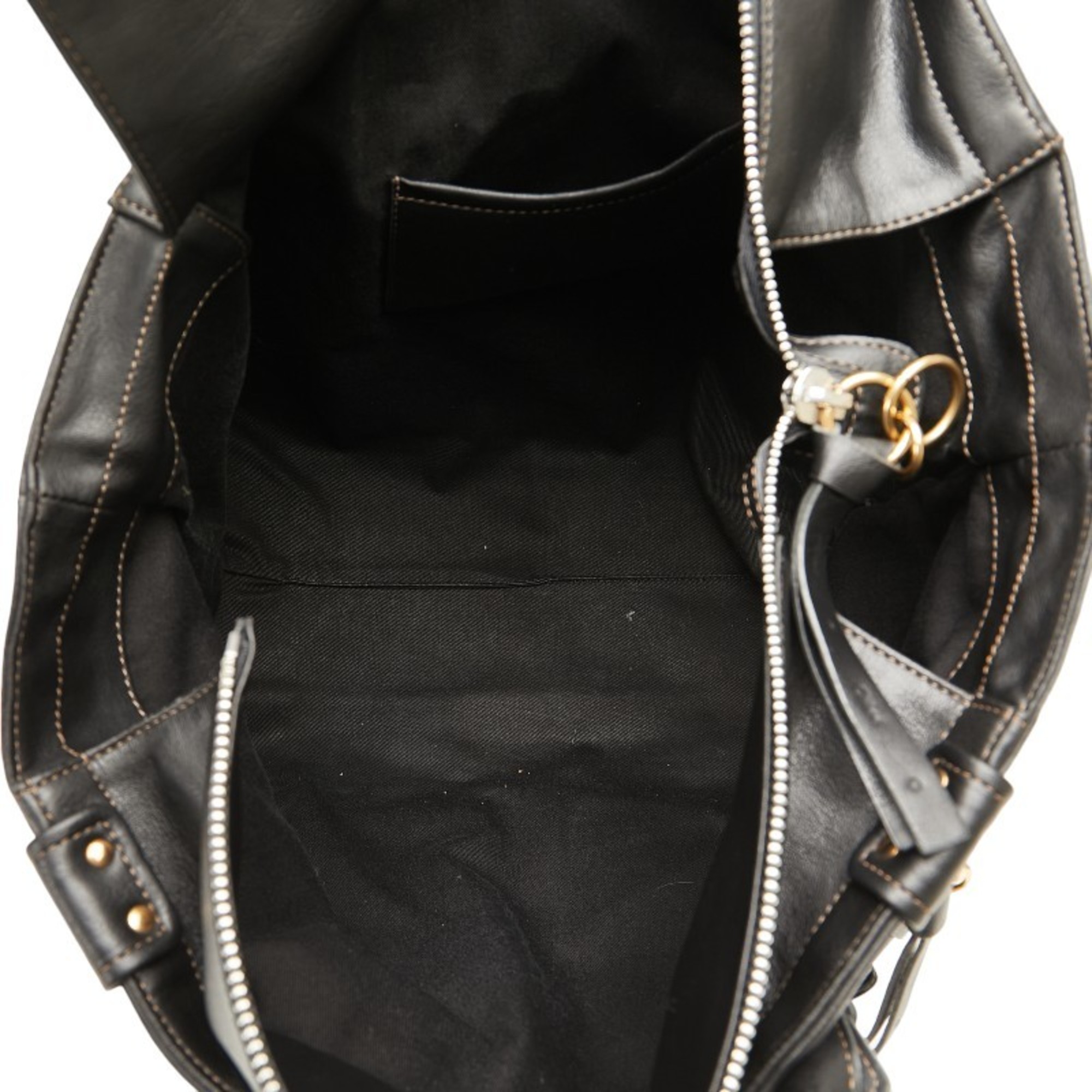 Chloé Chloe Eclipse Tote Bag Handbag Black Leather Women's