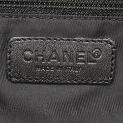 Chanel New Travel Line Handbag Boston Bag Black Canvas Leather Women's CHANEL