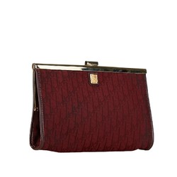 Christian Dior Dior Trotter Clutch Bag Wine Red Canvas Women's