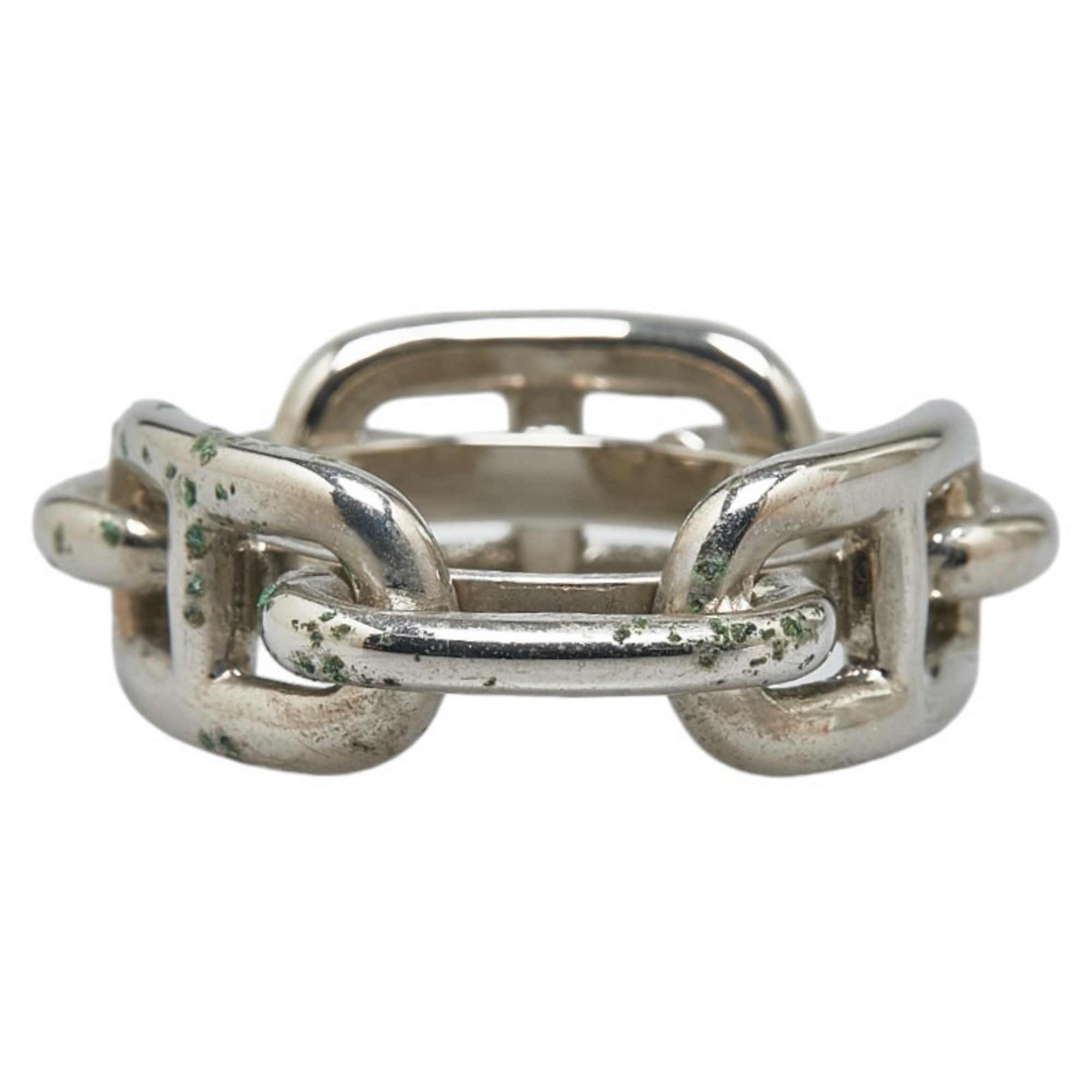 Hermes Chaine d'Ancre scarf ring silver metal women's HERMES