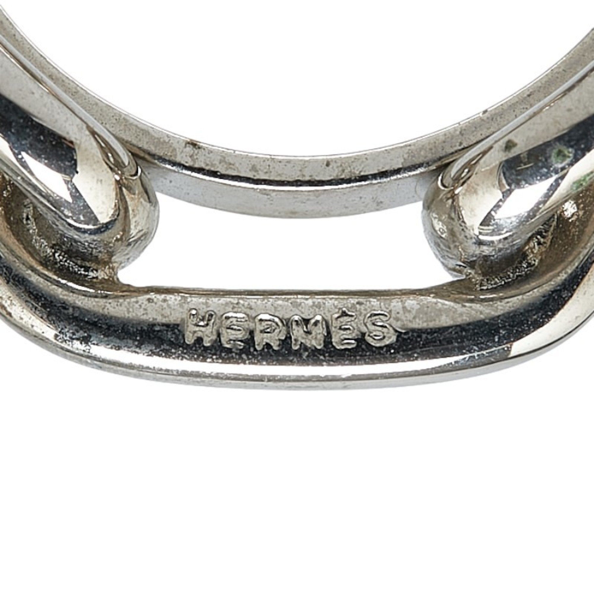 Hermes Chaine d'Ancre scarf ring silver metal women's HERMES