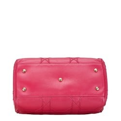 Christian Dior Dior Granville Cannage Handbag Shoulder Bag Pink Leather Women's