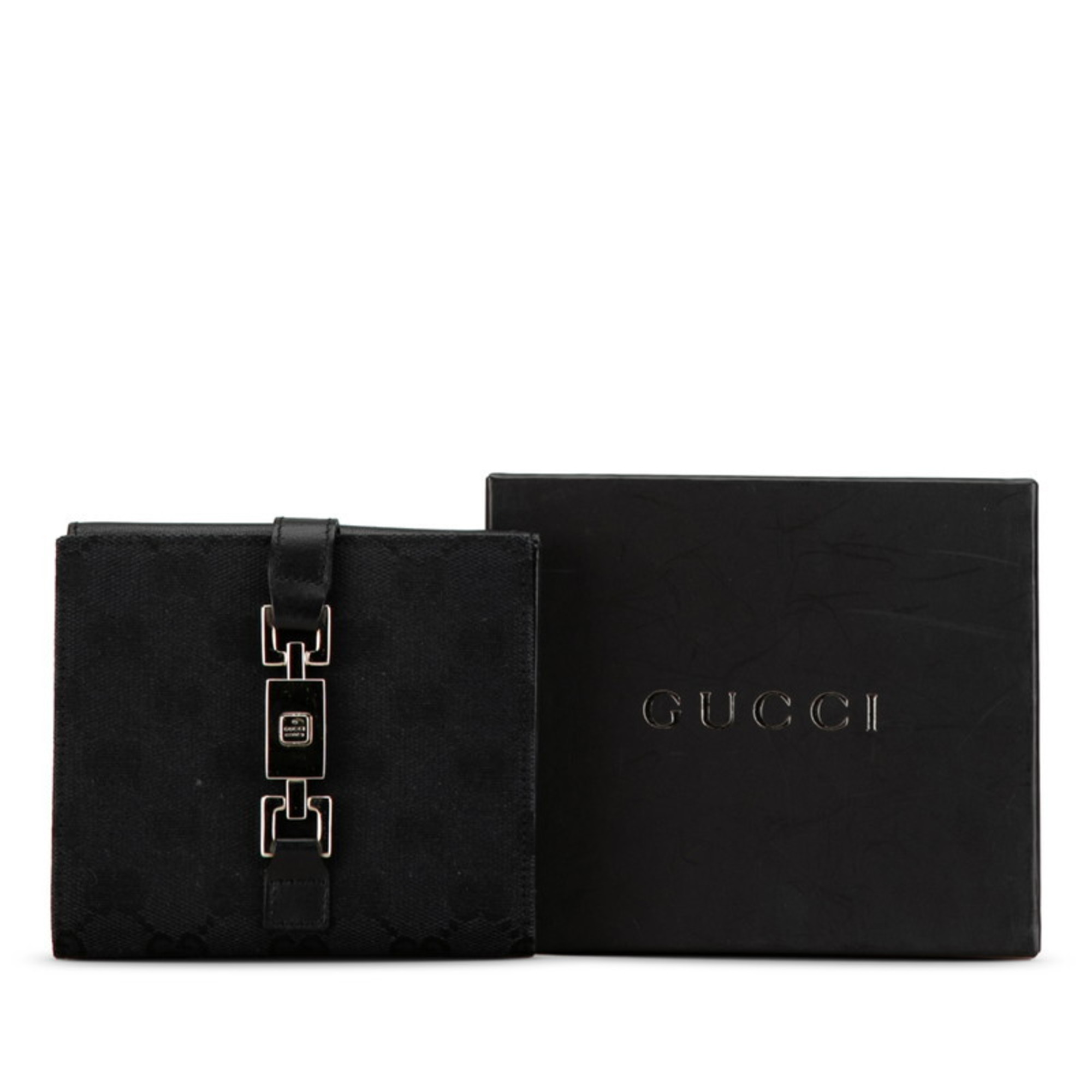 Gucci GG Canvas Jackie Bi-fold Wallet 035 0416 Black Women's GUCCI