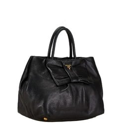 Prada Bow Handbag BN1601 Black Leather Women's PRADA