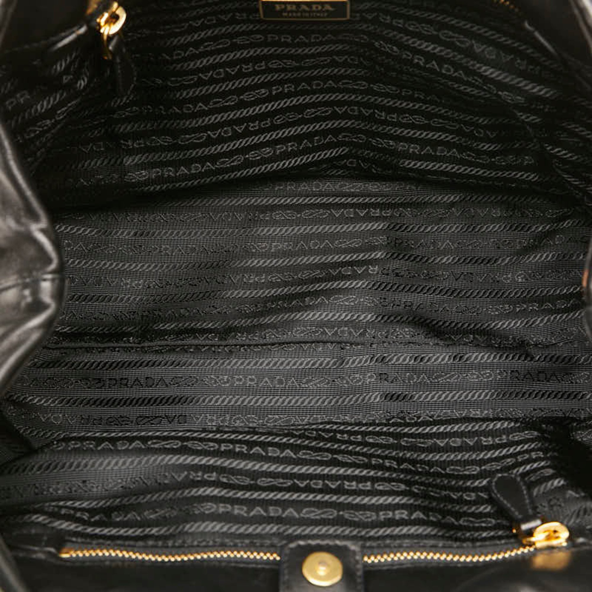 Prada Bow Handbag BN1601 Black Leather Women's PRADA