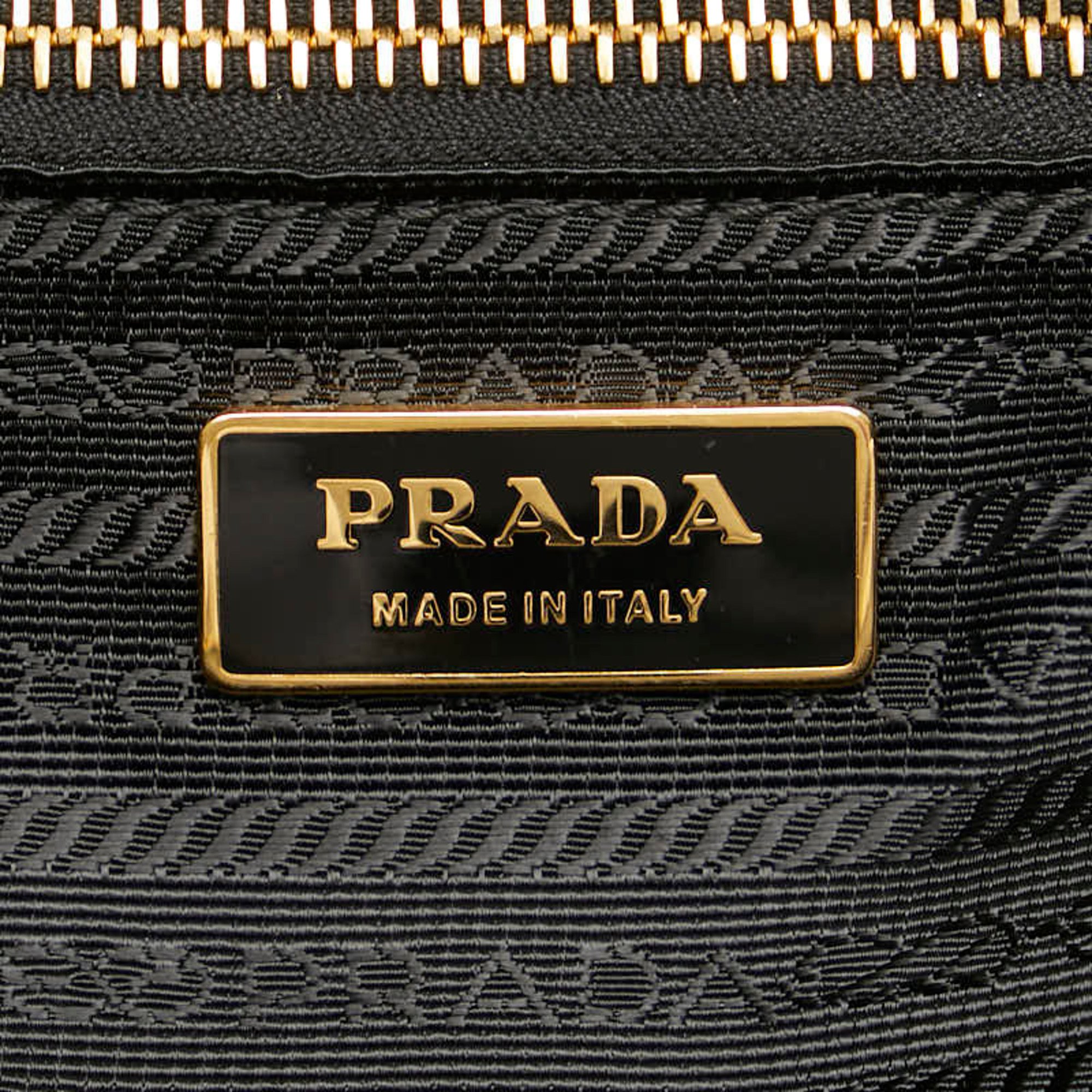 Prada Bow Handbag BN1601 Black Leather Women's PRADA