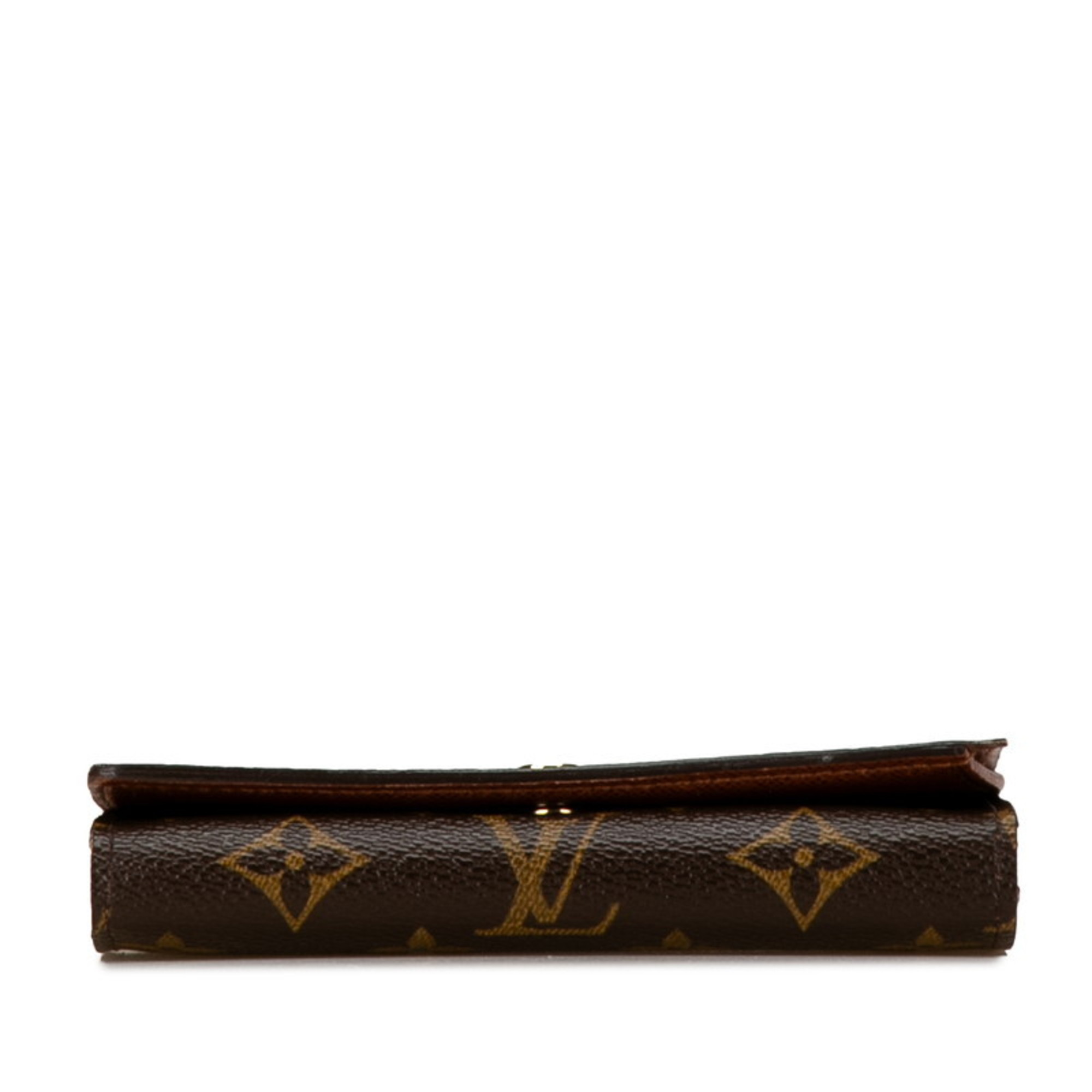 Louis Vuitton Monogram Porte Monnaie Bi-fold Wallet M61730 Brown PVC Leather Women's LOUIS VUITTON