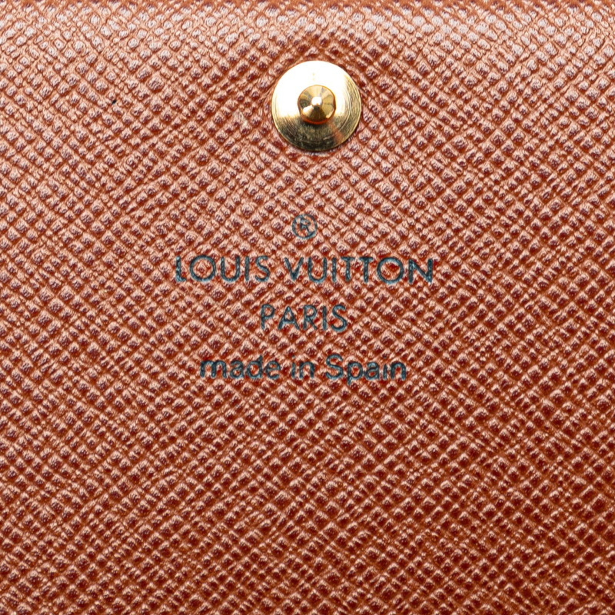 Louis Vuitton Monogram Porte Monnaie Bi-fold Wallet M61730 Brown PVC Leather Women's LOUIS VUITTON