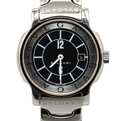 BVLGARI Solotempo Watch ST29S Quartz Black Dial Stainless Steel Women's