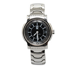 BVLGARI Solotempo Watch ST29S Quartz Black Dial Stainless Steel Women's