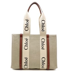 Chloé Chloe Woody Medium Women's Tote Bag CHC22AS383I2690U Linen Beige