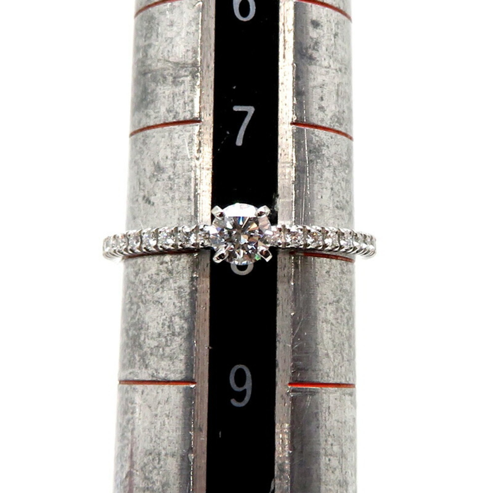 Cartier #48 0.18ct Diamond Etincel de Solitaire Ladies Ring H4744200 Pt950 Platinum Size 8