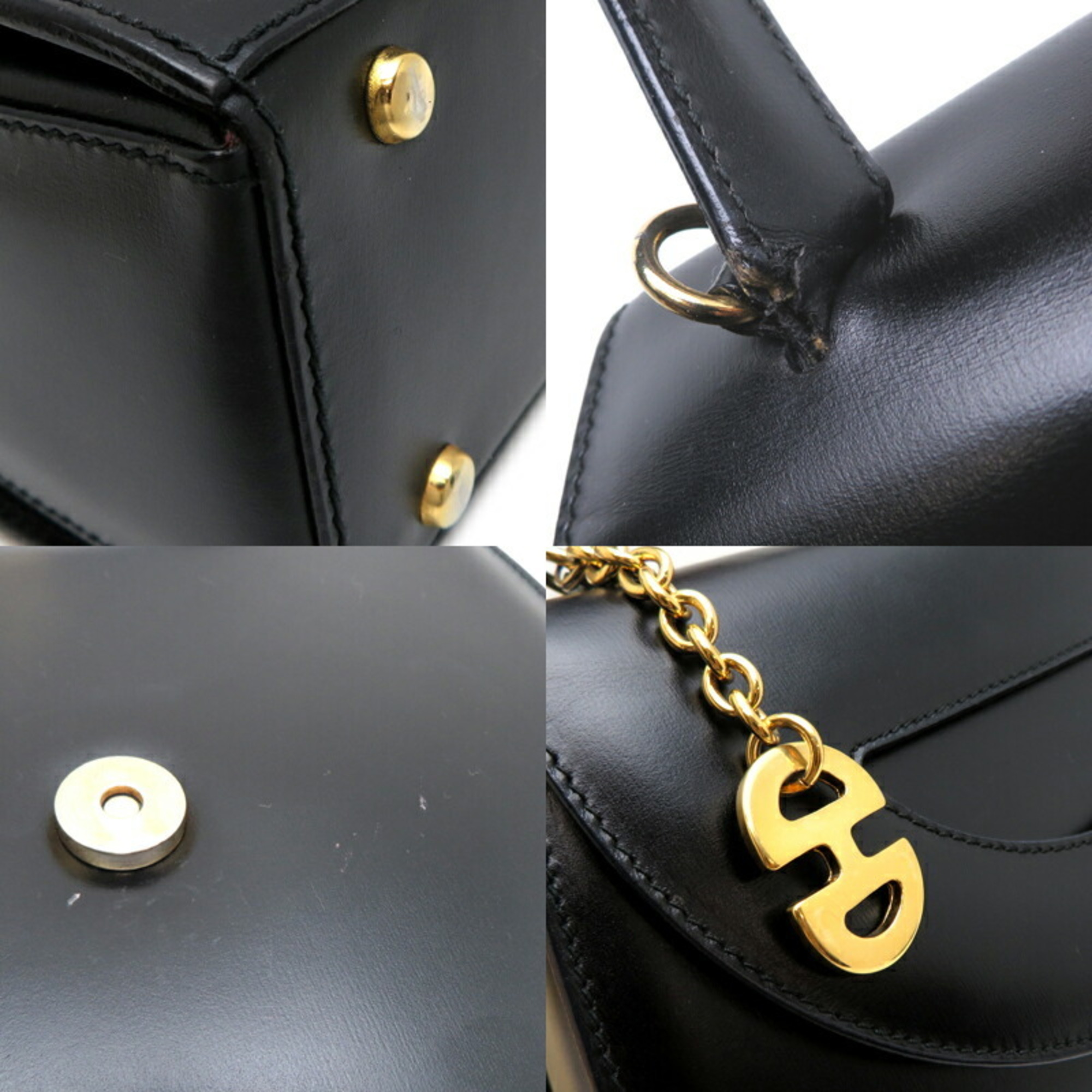 Celine 2-way women's handbag in leather and black with shoulder strap