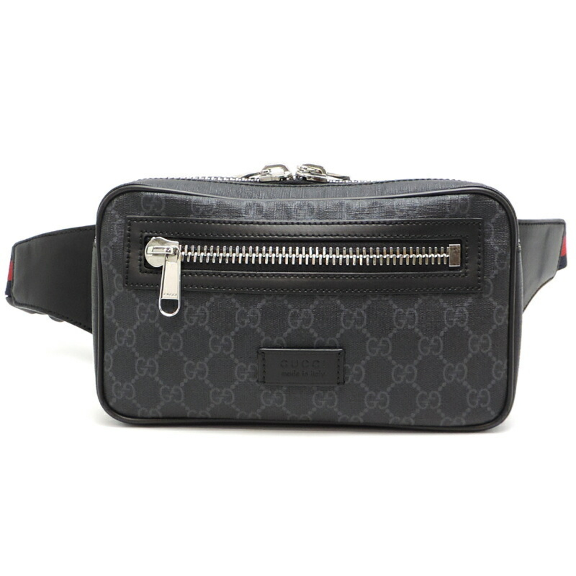 Gucci Soft Belt Bag Men's Waist 474293 GG Supreme Black