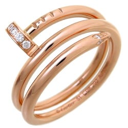 Cartier #51 Diamond Juste un Clou Ladies Ring B4210800 750 Pink Gold Size 10.5