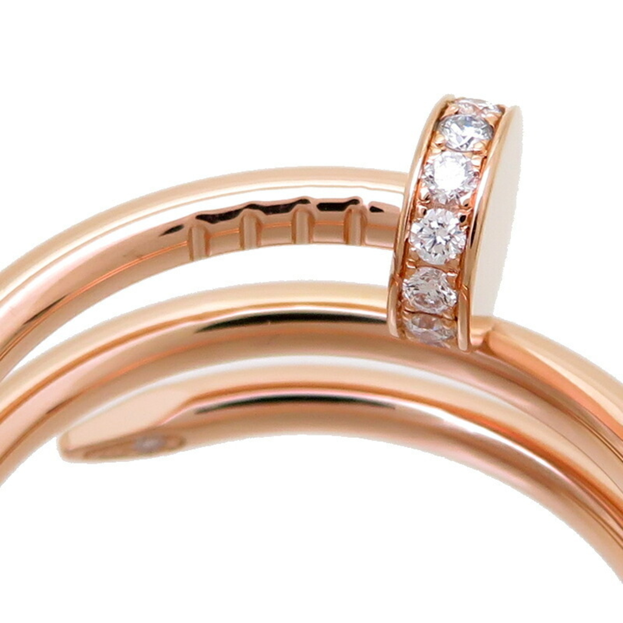 Cartier #51 Diamond Juste un Clou Ladies Ring B4210800 750 Pink Gold Size 10.5