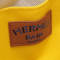 Hermes Beach Bag Apres La Vague Women's and Men's Tote Cotton Yellow