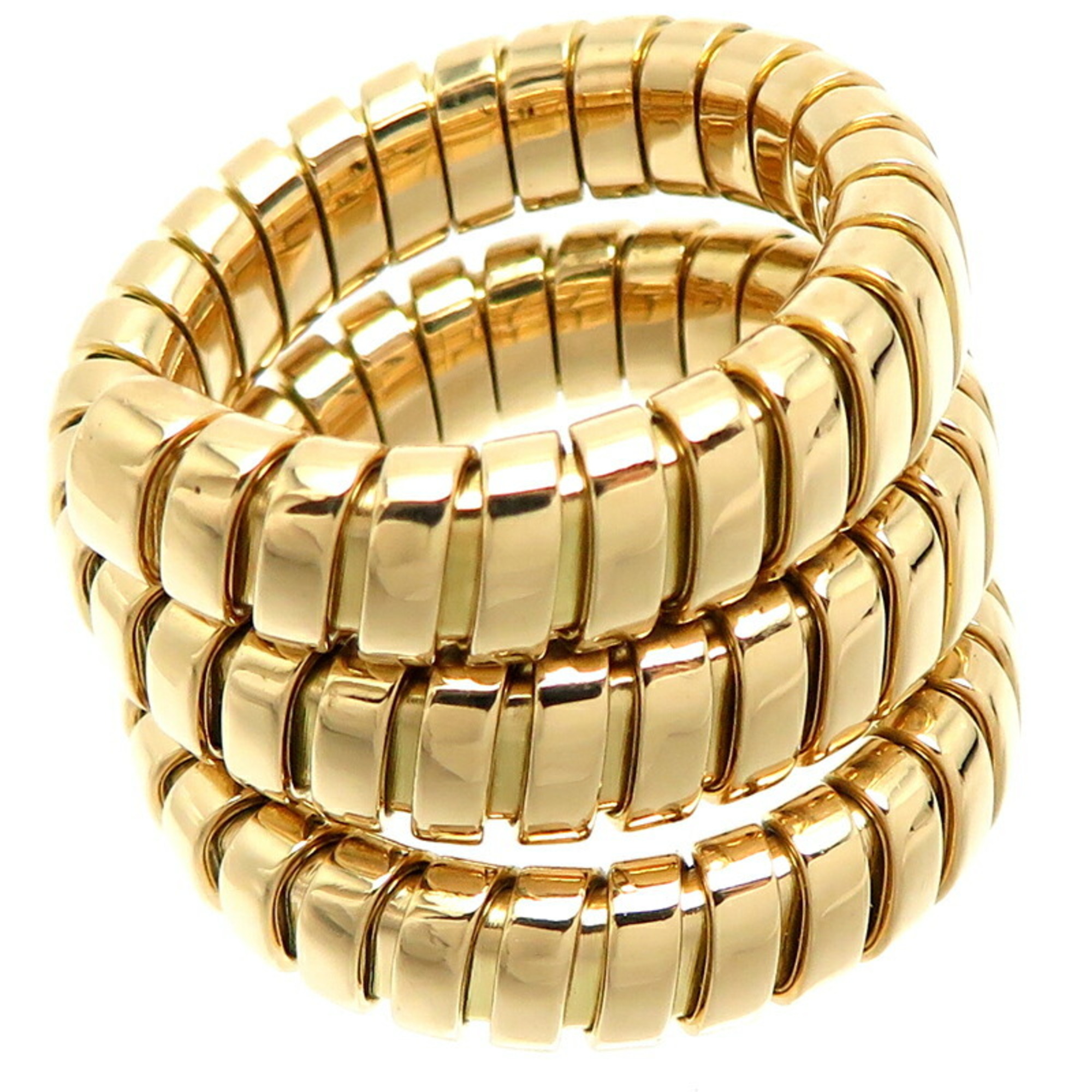 Bvlgari Tubogas Ladies Ring 750 Yellow Gold Size 11