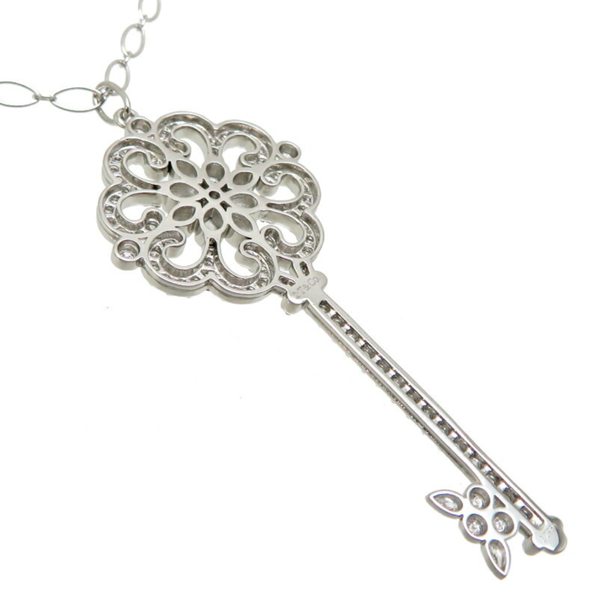 Tiffany Diamond Enchant Primrose Key Ladies Necklace Pt950 Platinum