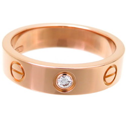 Cartier #47 0.02ct Diamond Love Wedding Ladies Ring B4056147 750 Pink Gold Size 7