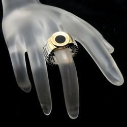 Bvlgari #M Tubogas Onyx Men's Ring 750 Yellow Gold Size 17.5