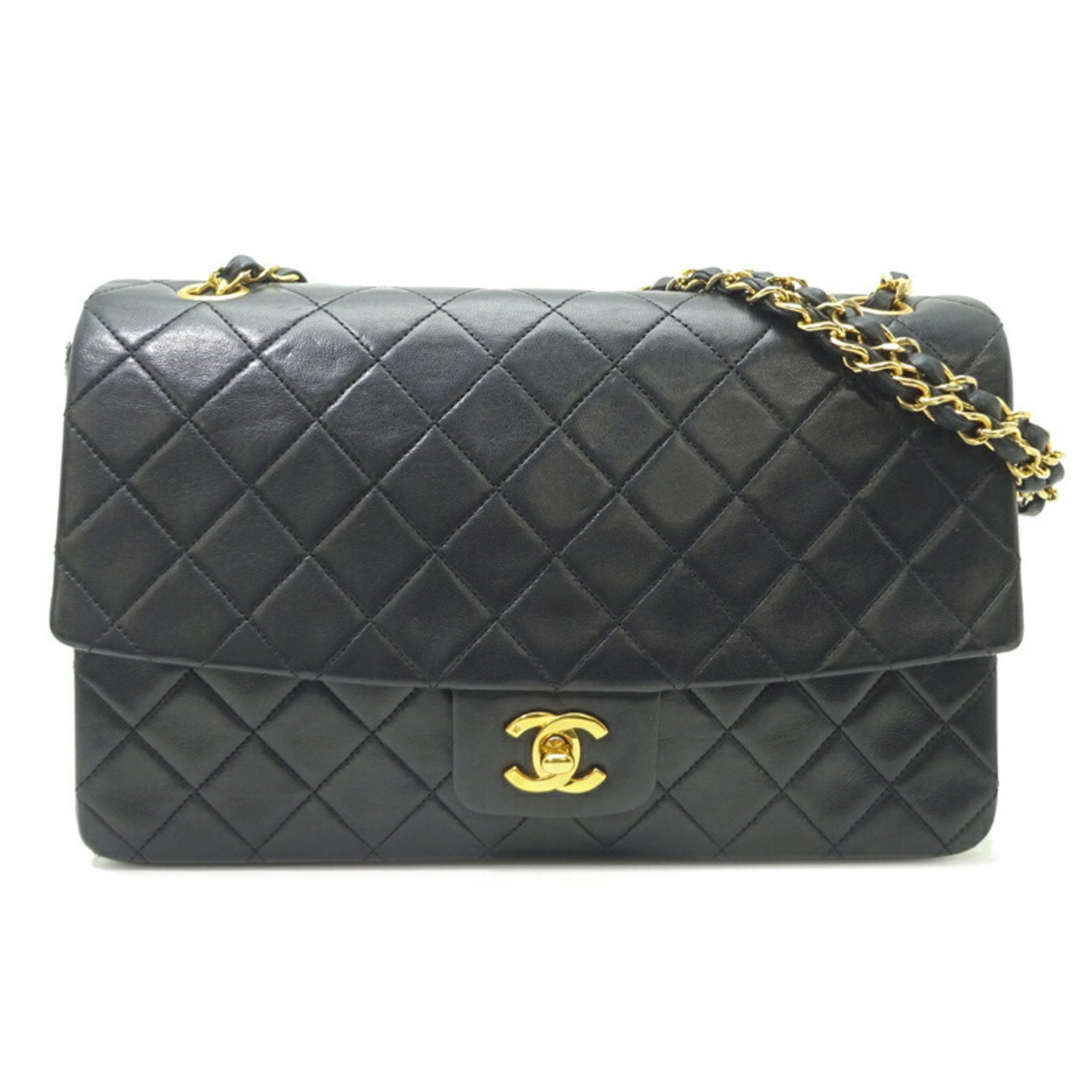 Chanel Matelasse Chain Shoulder 27 Women's Bag Lambskin Black