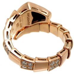 Bvlgari #51-53 approx. 0.91ct diamond onyx serpenti viper ladies ring 347720 750 pink gold