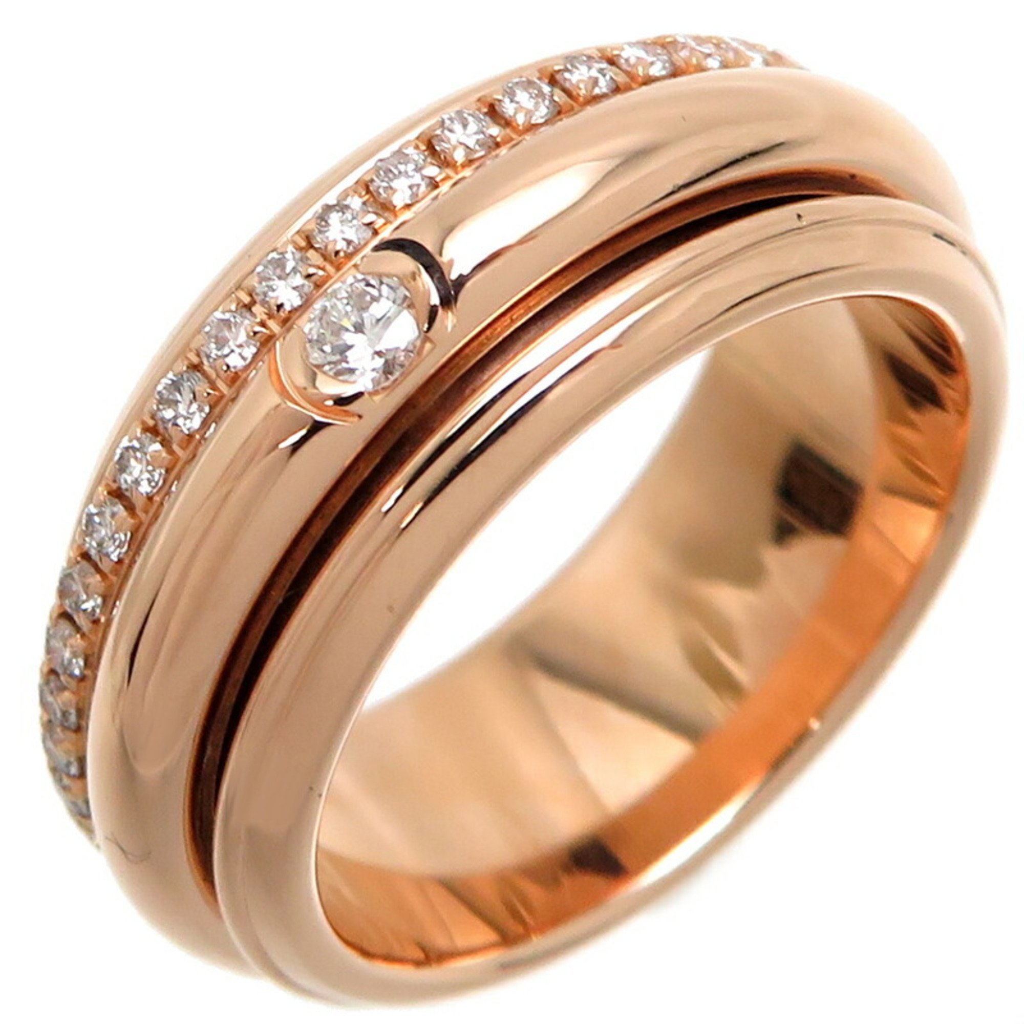 Piaget #55 Possession Diamond Ladies/Men's Ring 750 Pink Gold Size 15