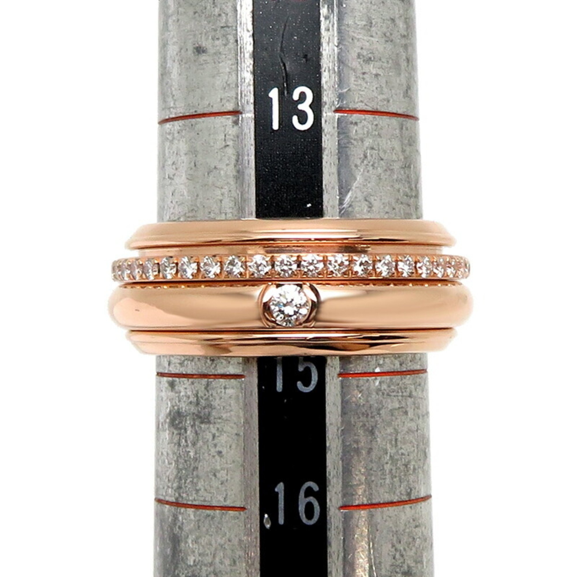 Piaget #55 Possession Diamond Ladies/Men's Ring 750 Pink Gold Size 15