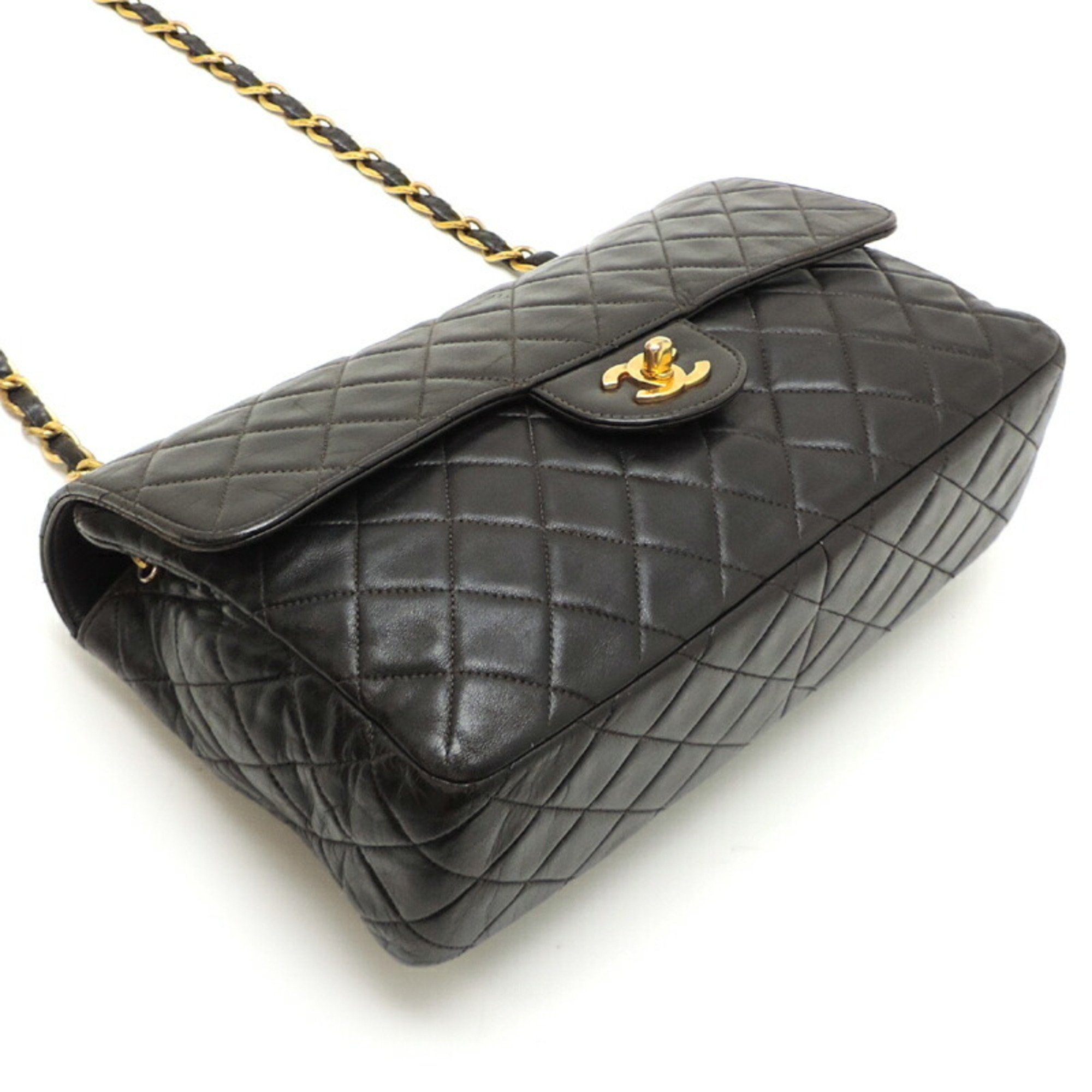 Chanel Matelasse Chain Women's Shoulder Bag Lambskin Black