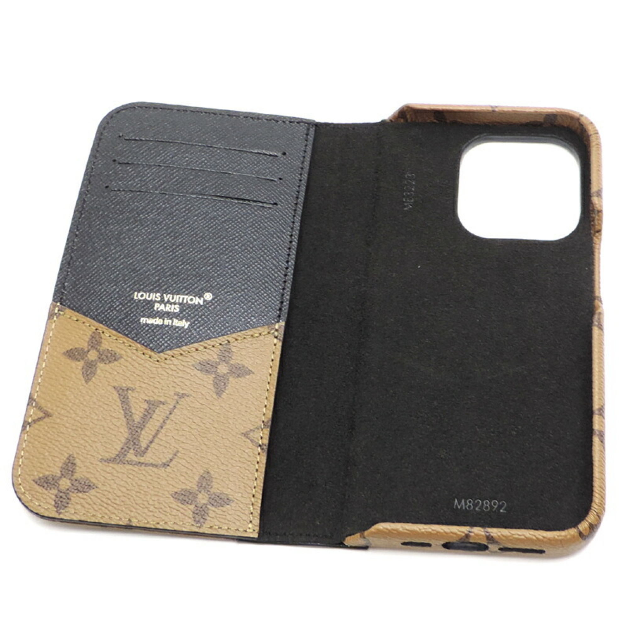 Louis Vuitton IPHONE 15 PRO Folio Limited Edition Accessory M82892 Monogram Reverse Brown