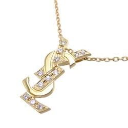 Yves Saint Laurent 0.11ct Diamond YSL Women's Necklace 750 Yellow Gold