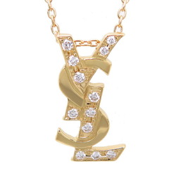 Yves Saint Laurent 0.11ct Diamond YSL Women's Necklace 750 Yellow Gold