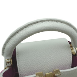 Louis Vuitton Capucines MINI Women's Handbag M22121 Taurillon Snow White