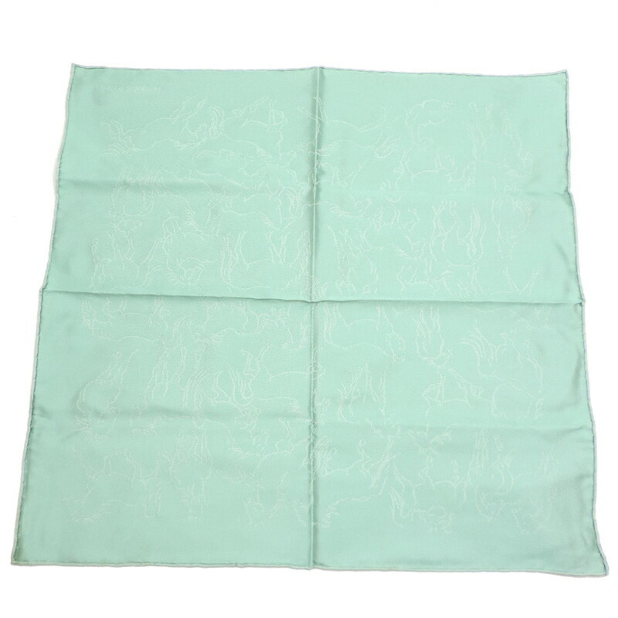 Hermes pocket square ladies handkerchief silk green