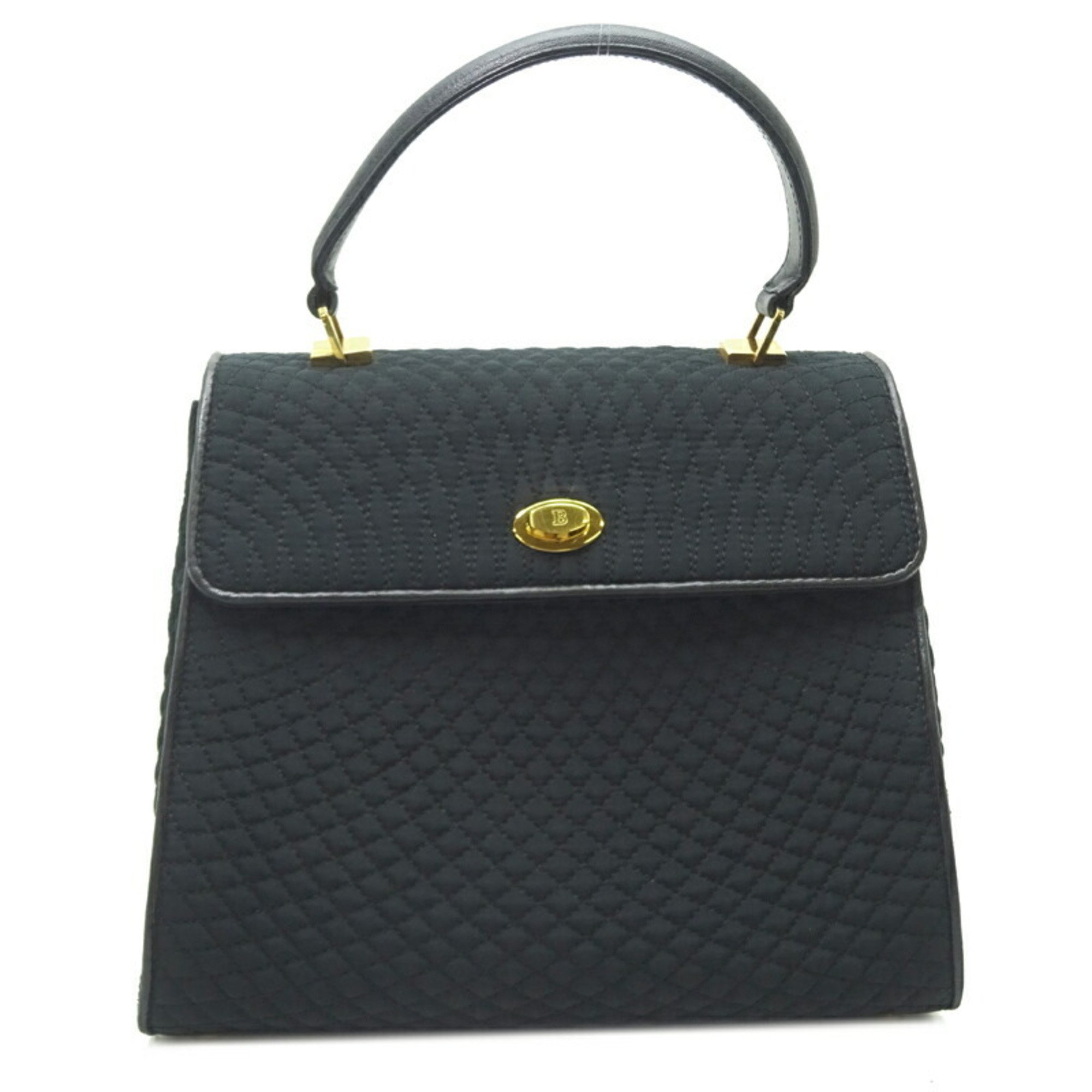 Bally quilted ladies handbag leather black