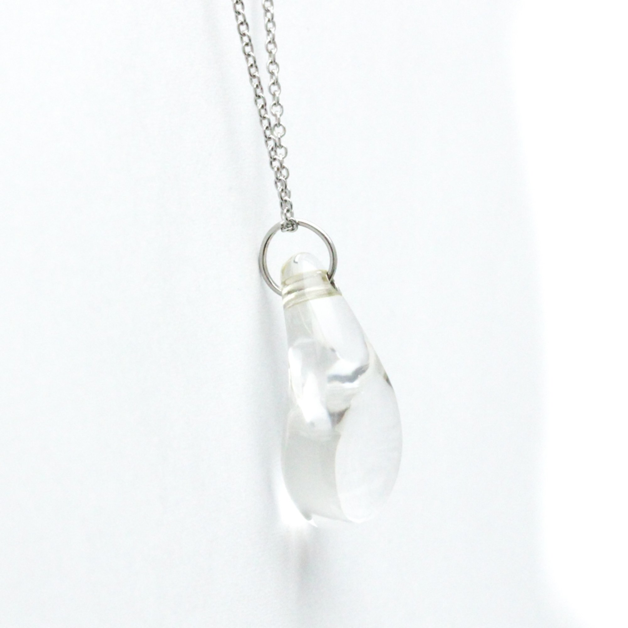 Tiffany Teardrop Crystal Necklace Platinum Crystal Men,Women Fashion Pendant Necklace (Clear)