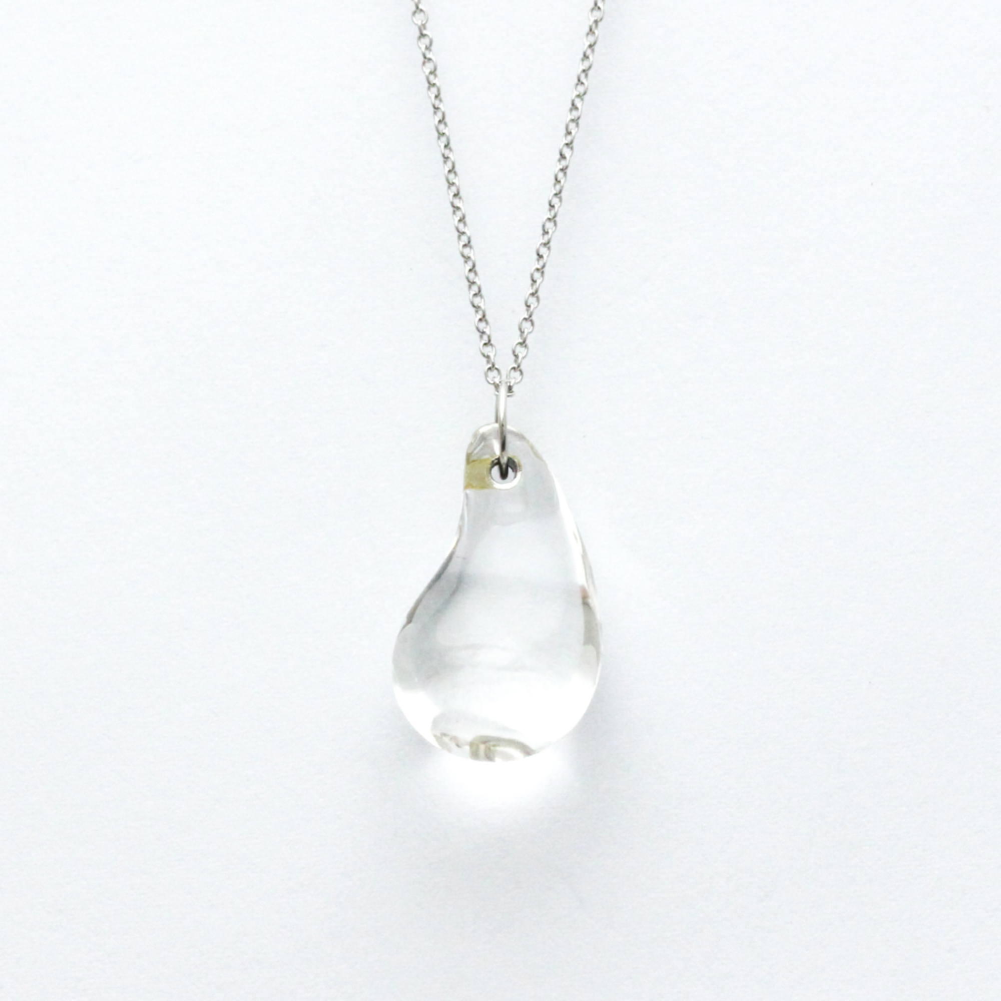 Tiffany Teardrop Crystal Necklace Platinum Crystal Men,Women Fashion Pendant Necklace (Clear)