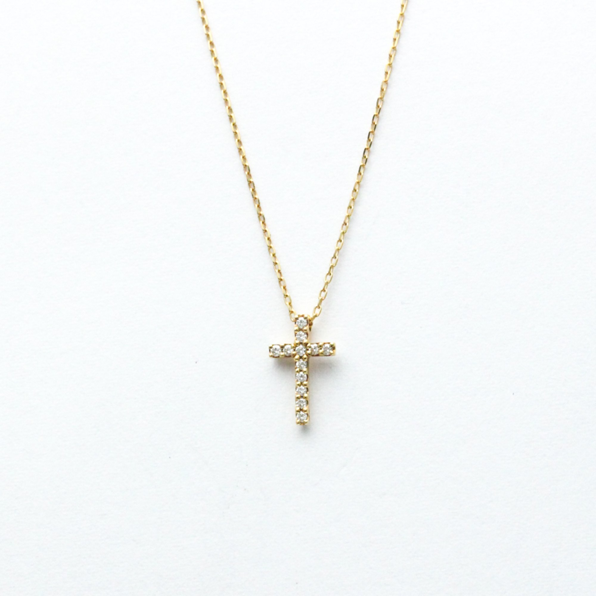 Star Jewelry Diamond Cross Mini Necklace Yellow Gold (18K) Diamond Men,Women Fashion Pendant Necklace (Gold)