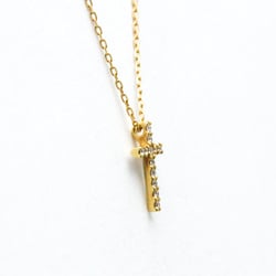 Star Jewelry Diamond Cross Mini Necklace Yellow Gold (18K) Diamond Men,Women Fashion Pendant Necklace (Gold)