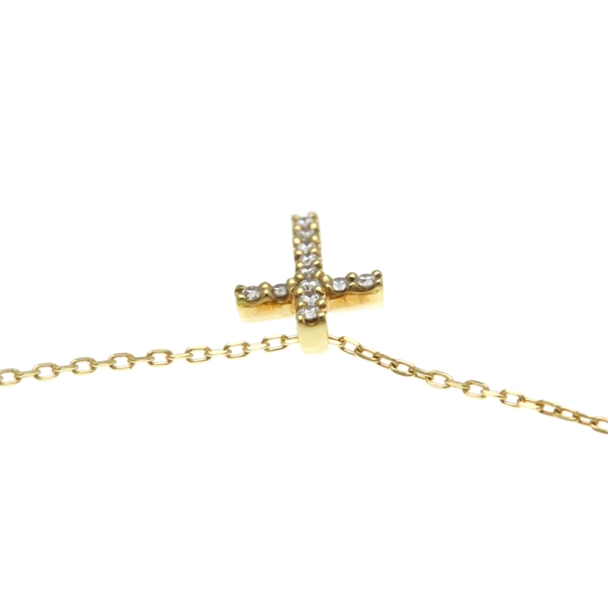 Star Jewelry Diamond Cross Mini Necklace Yellow Gold (18K) Diamond Men,Women Fashion Pendant Necklace (Gold)