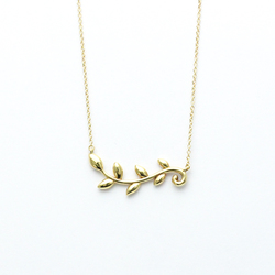 Tiffany Olive Leaf Necklace Yellow Gold (18K) No Stone Men,Women Fashion Pendant Necklace (Gold)