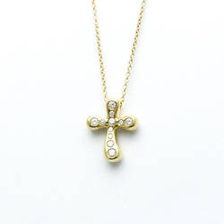 Tiffany Cross Diamond Necklace Yellow Gold (18K) Diamond Men,Women Fashion Pendant Necklace (Gold)